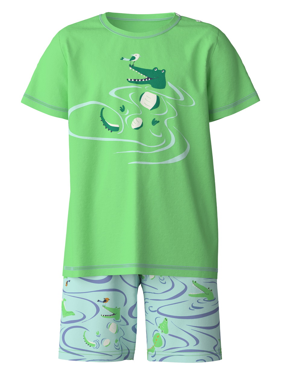 Enfant - Pyjama court en 100% coton de couleur Vert, Motif, de la série Toddlers Crocodile de CALIDA