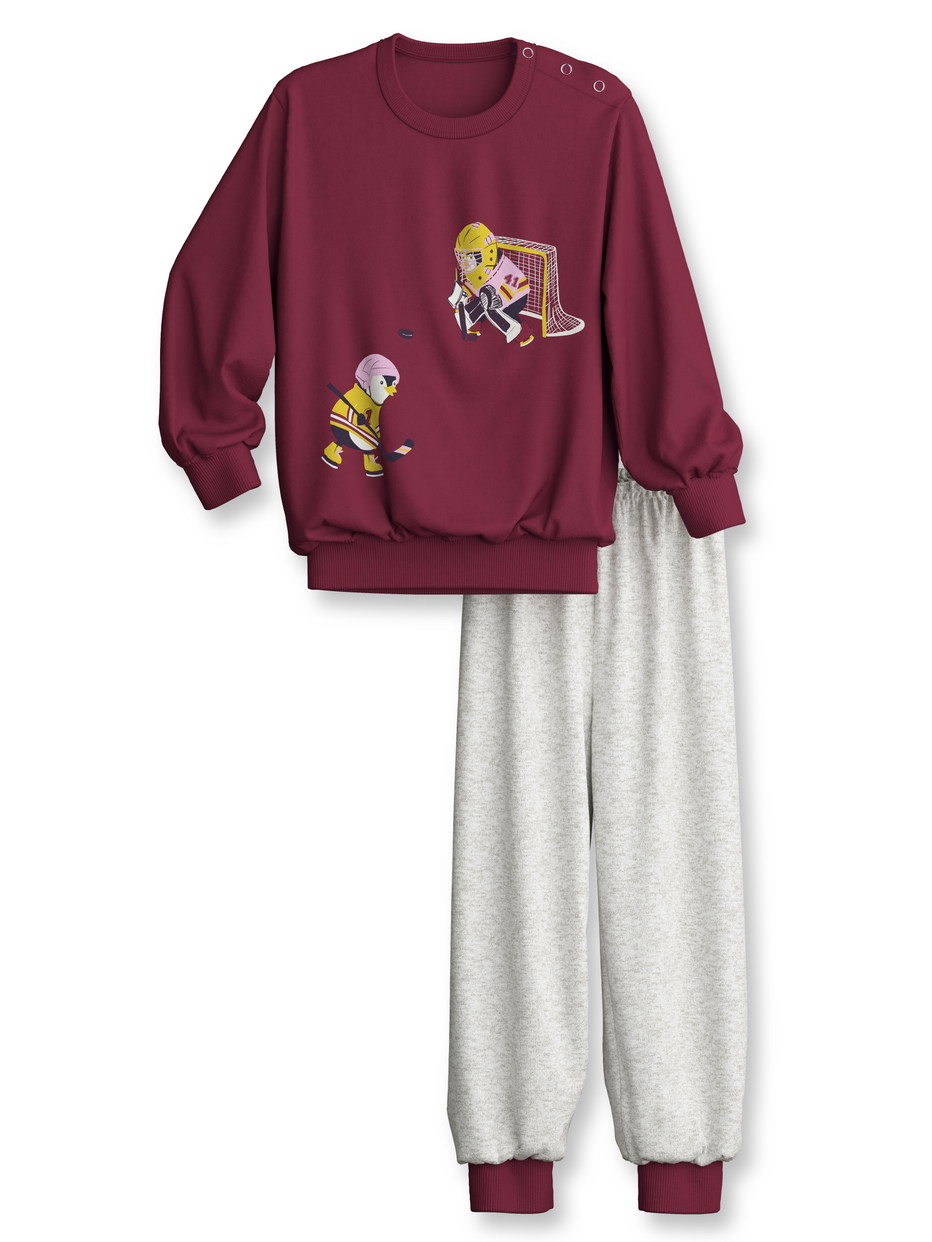 Figli - Pigiama con polsini in 100% cotone di colore Rosso, , della serie Toddlers Sports di CALIDA, Vista frontale, Sfondo bianco