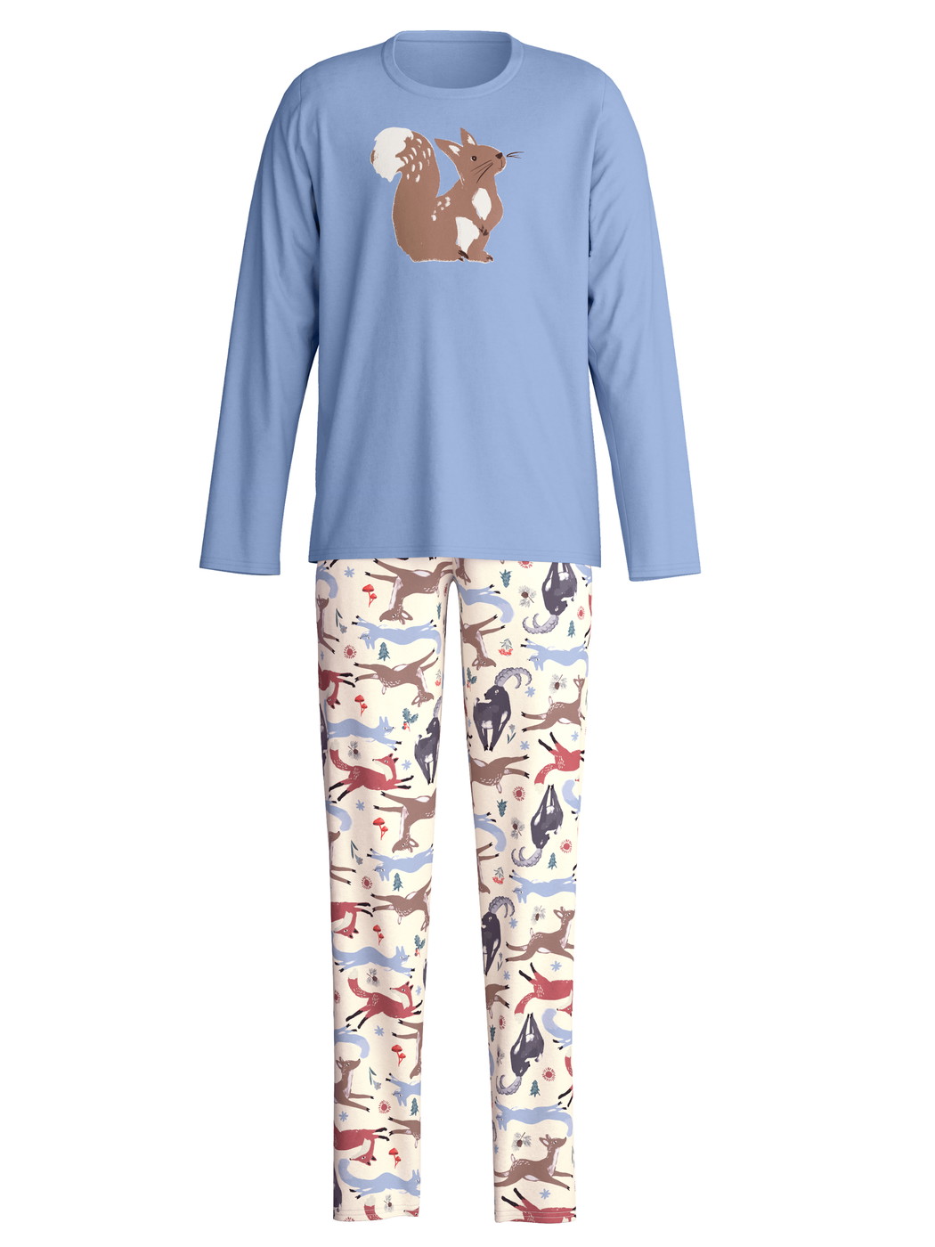Figli - Pigiami, lunghi in 100% cotone di colore Blu, , della serie Kids Forest di CALIDA