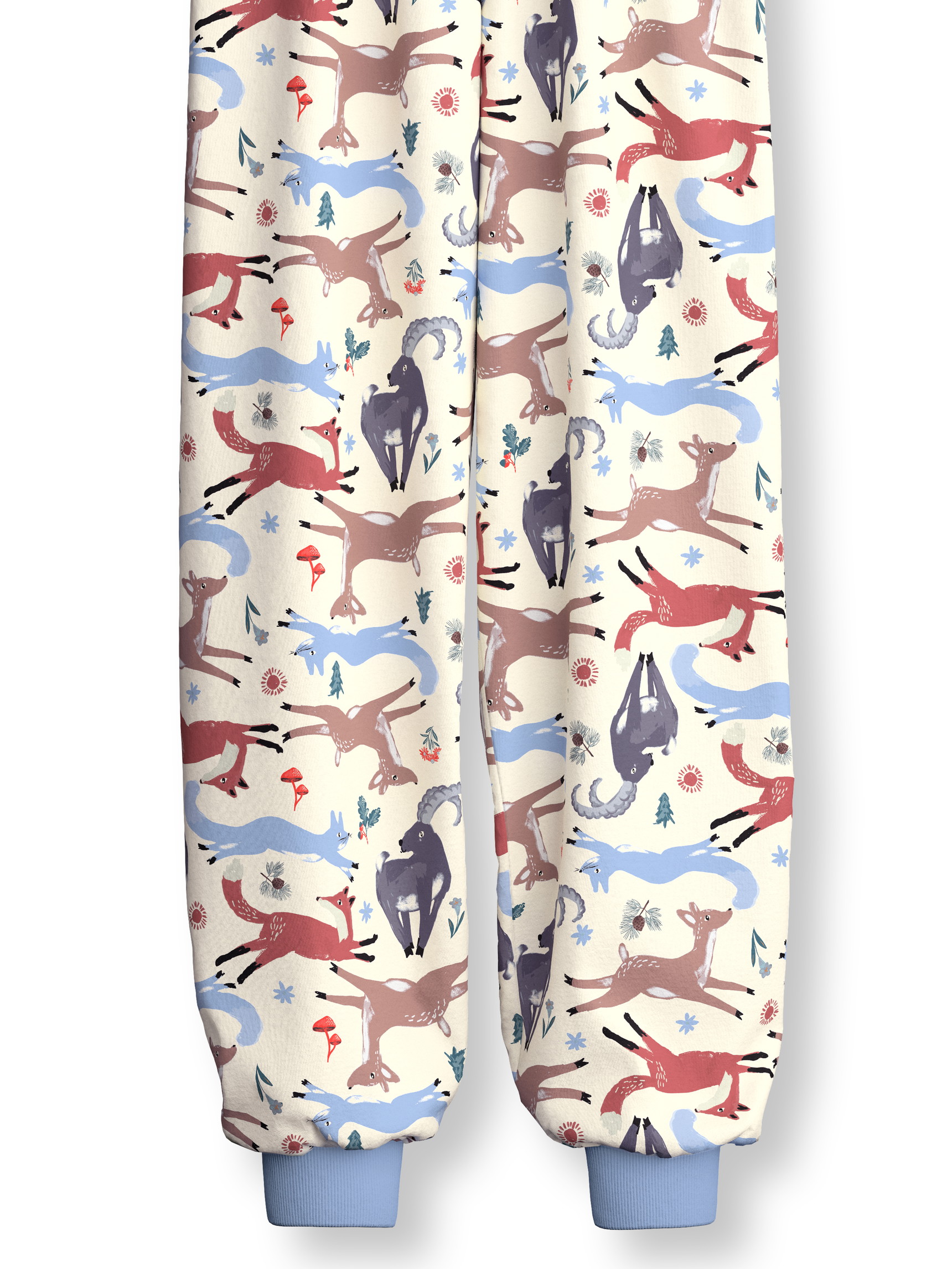 Figli - Pigiama con polsini in 100% cotone di colore Blu, , della serie Kids Forest di CALIDA, Vista frontale, Sfondo bianco