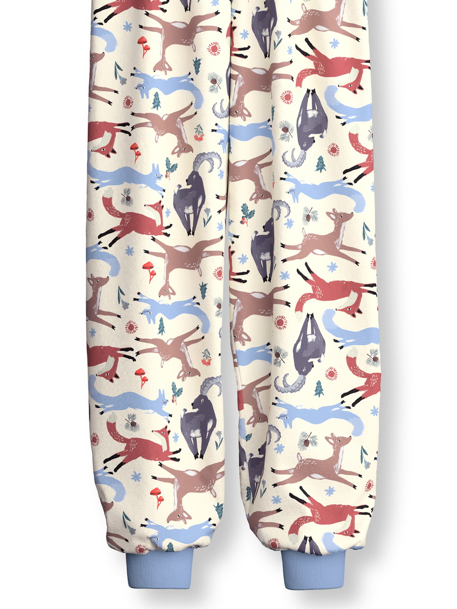 Figli - Pigiama con polsini in 100% cotone di colore Blu, , della serie Kids Forest di CALIDA, Vista frontale, Sfondo bianco