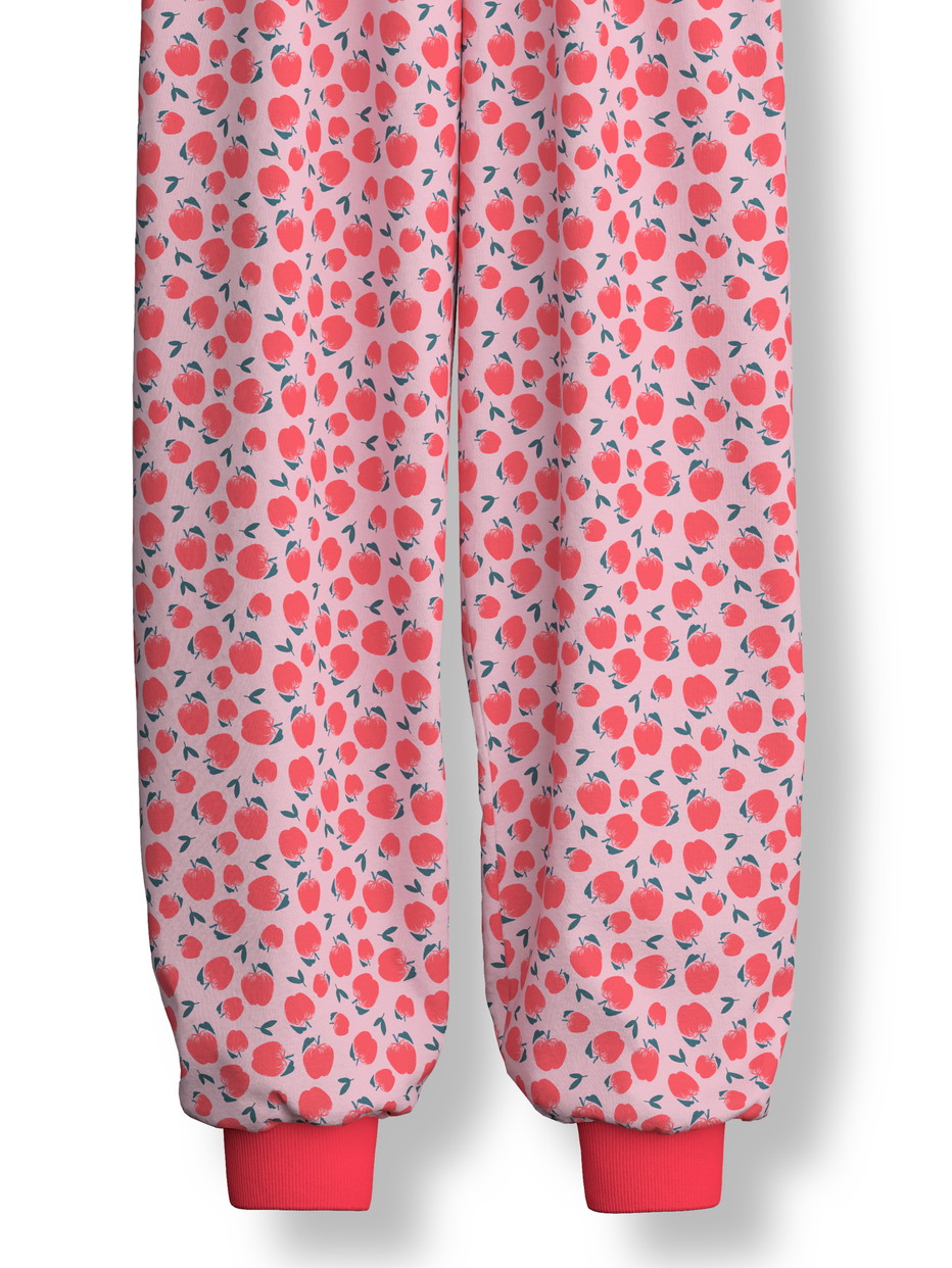 Figli - Pigiama con polsini in 100% cotone di colore Rosso, , della serie Kids Fruits di CALIDA, Vista frontale, Sfondo bianco
