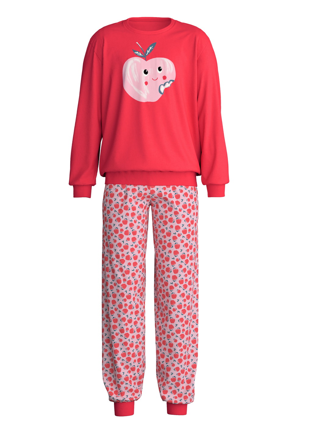 Figli - Pigiama con polsini in 100% cotone di colore Rosso, , della serie Kids Fruits di CALIDA