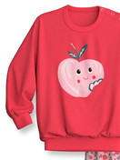 Kinder - Bündchen-Pyjama aus 100% Baumwolle in Rot, Motiv aus Serie Toddlers Fruits von CALIDA, Vorderansicht, Weißer Hintergrund