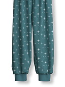 Kinder - Bündchen-Pyjama aus 100% Baumwolle in Grün, Motiv aus Serie Toddlers Stars von CALIDA, Vorderansicht, Weißer Hintergrund