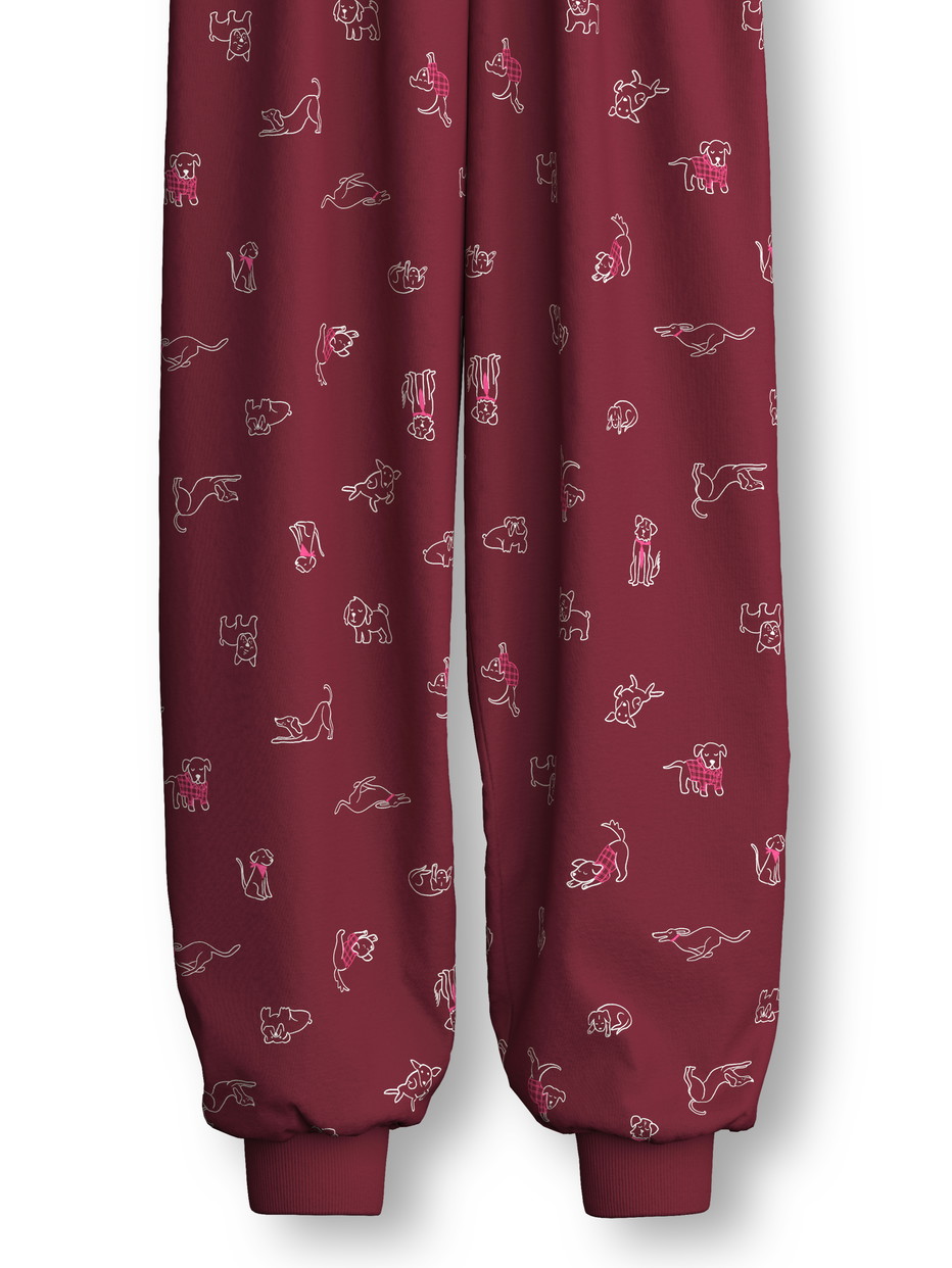 Figli - Pigiama con polsini in 100% cotone di colore Rosso, , della serie Family & Friends di CALIDA, Vista frontale, Sfondo bianco