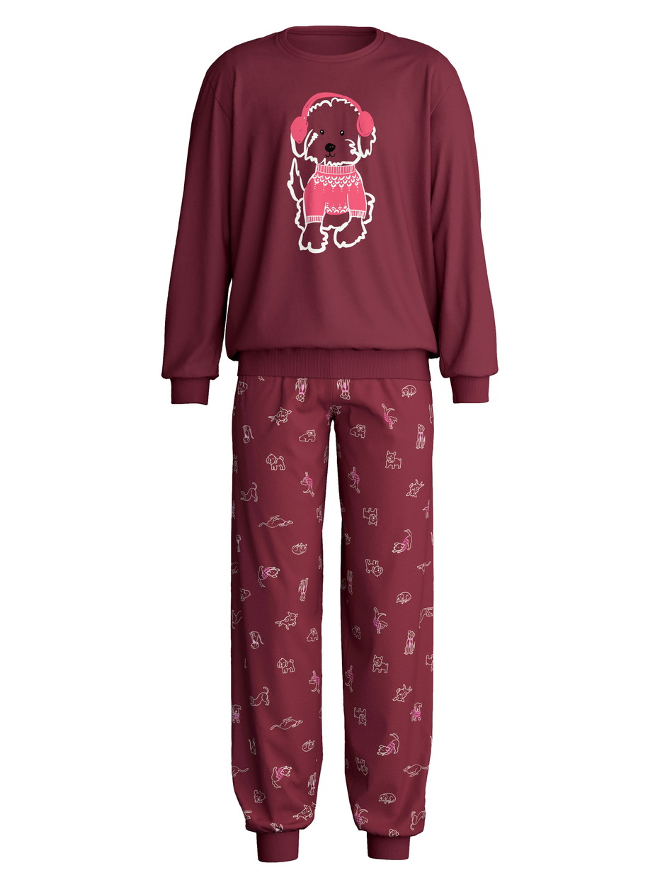Figli - Pigiama con polsini in 100% cotone di colore Rosso, , della serie Family & Friends di CALIDA