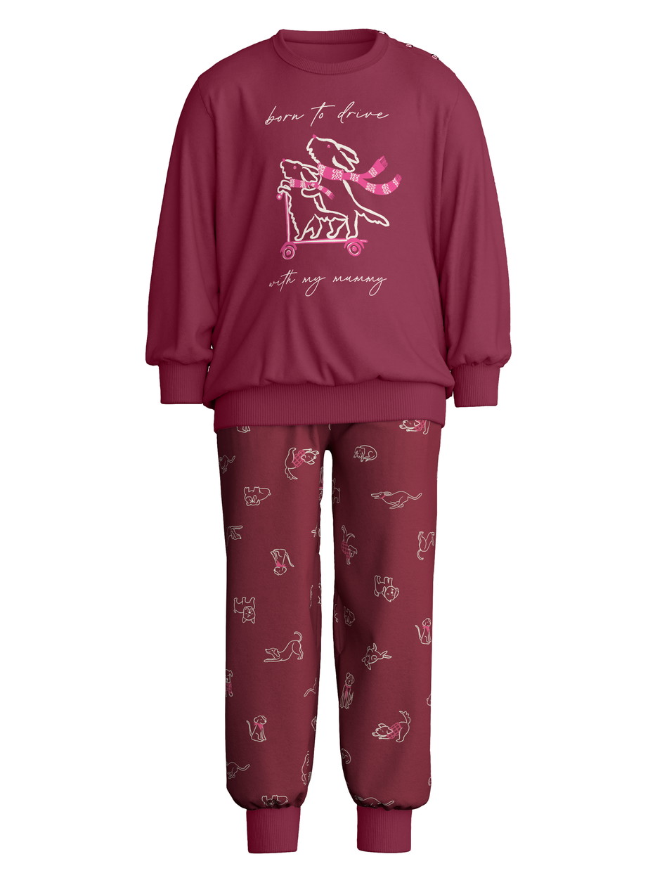 Kinder - Bündchen-Pyjama aus 100% Baumwolle in Rot,  aus Serie Family & Friends von CALIDA