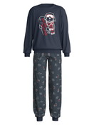 Kinder - Bündchen-Pyjama aus 100% Baumwolle in Blau, Gemustert aus Serie Family & Friends von CALIDA