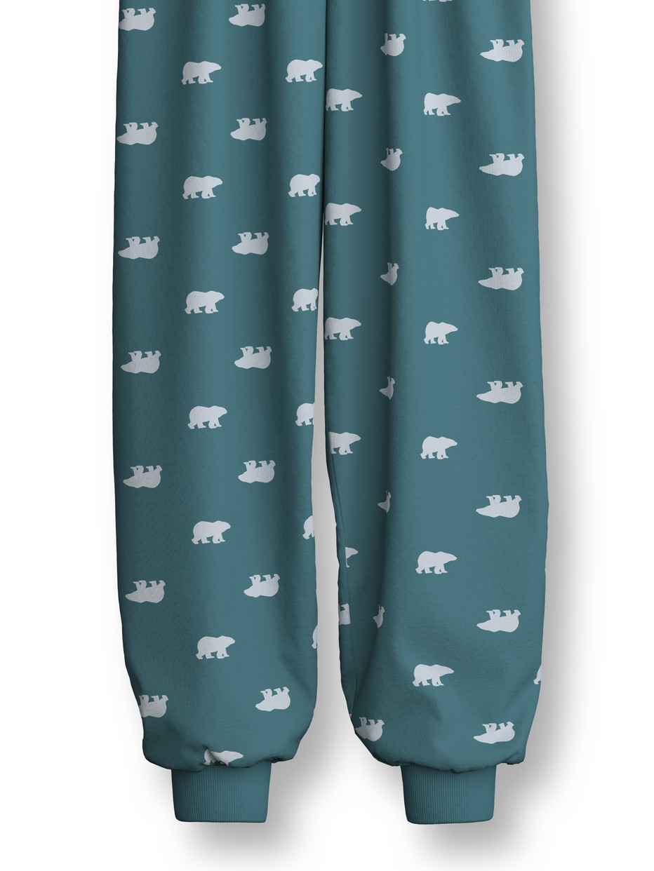 Kids - Pyjama with cuff made of 100% Cotton in Green, Motif, from the Family & Friends series by CALIDA, Front view, White background