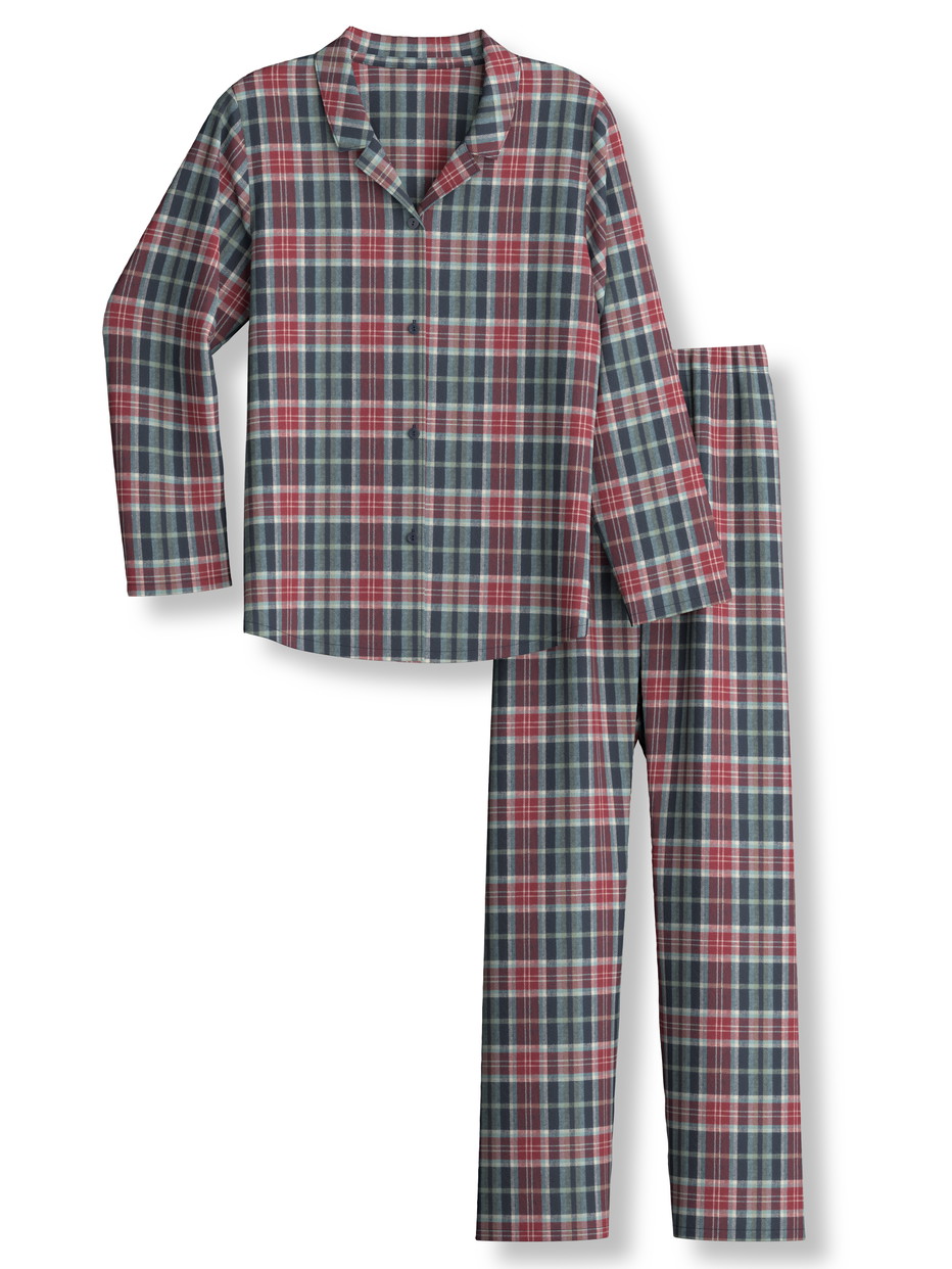Kinder - Pyjama, lang aus 100% Baumwolle in Blau,  aus Serie Family & Friends von CALIDA, Vorderansicht, Weißer Hintergrund