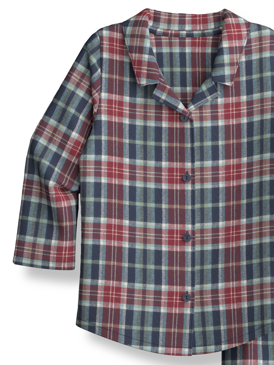 Kinder - Pyjama, lang aus 100% Baumwolle in Blau,  aus Serie Family & Friends von CALIDA, Vorderansicht, Weißer Hintergrund