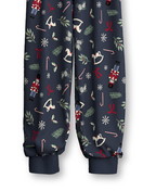 Kinder - Bündchen-Pyjama aus 100% Baumwolle in Blau, Motiv aus Serie Family & Friends von CALIDA, Detail