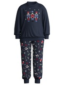 Kinder - Bündchen-Pyjama aus 100% Baumwolle in Blau, Motiv aus Serie Family & Friends von CALIDA