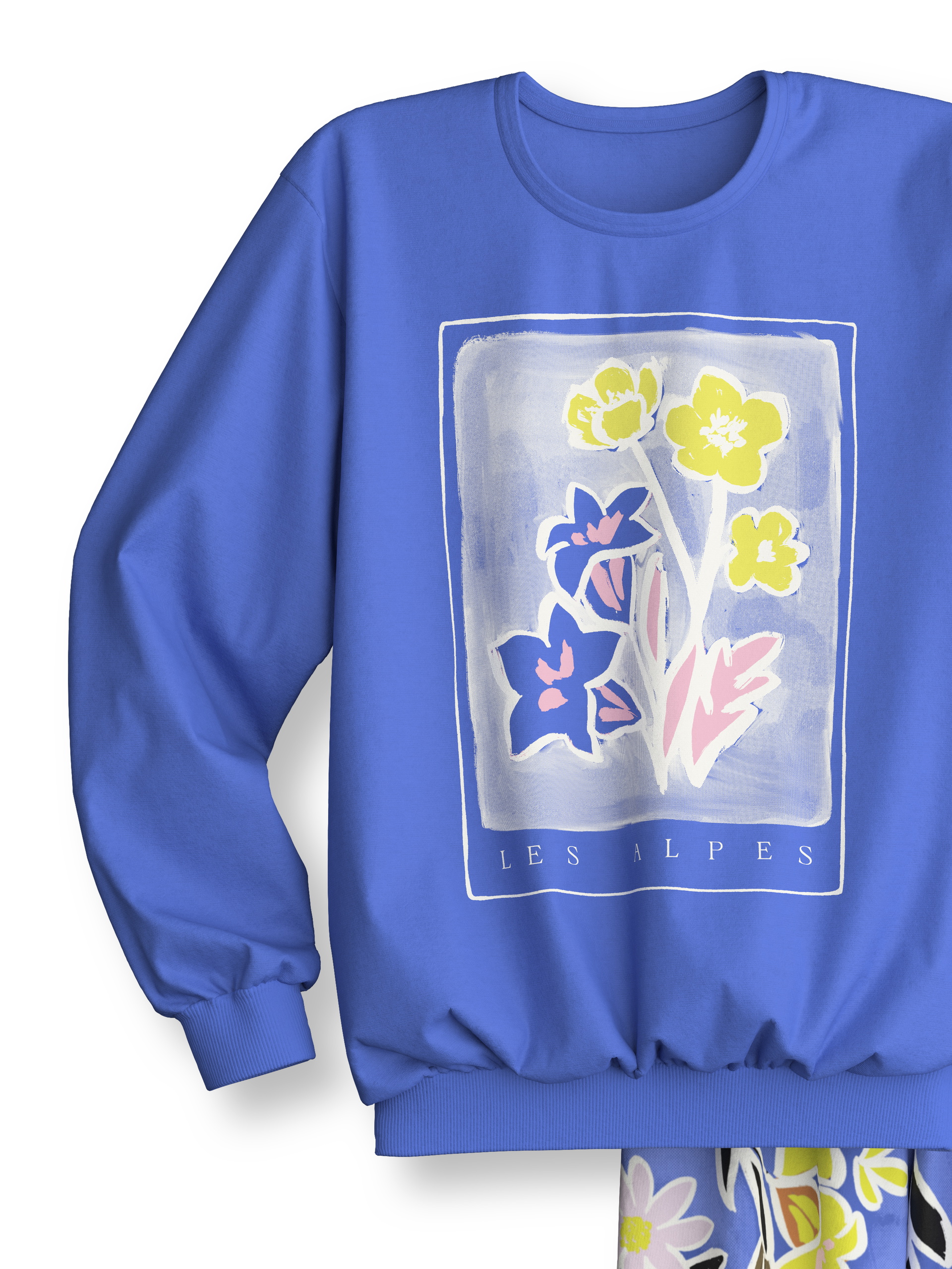 Kinder - Bündchen-Pyjama aus 100% Baumwolle in Violett,  aus Serie Kids Flowers von CALIDA