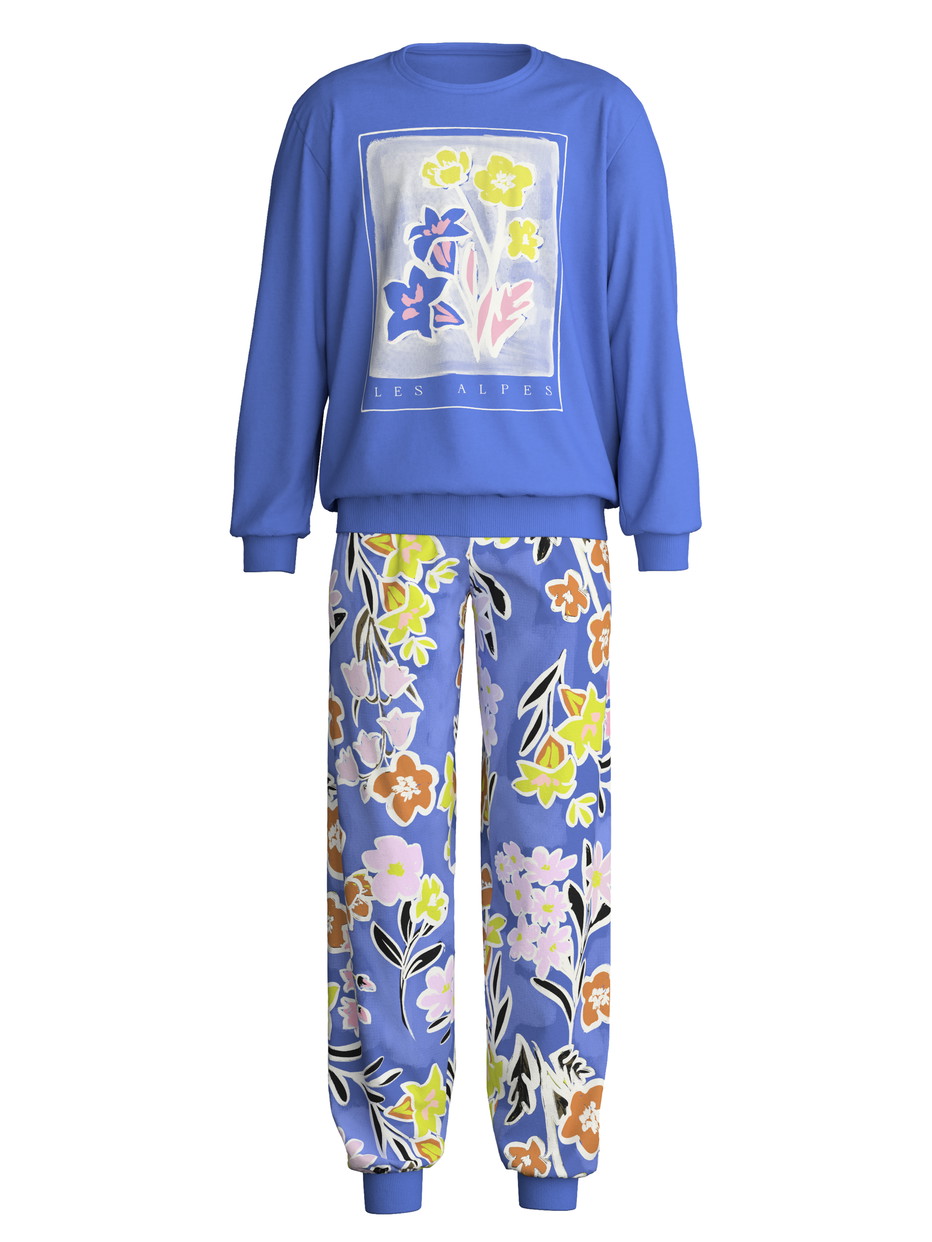 Figli - Pigiama con polsini in 100% cotone di colore Viola, , della serie Kids Flowers di CALIDA