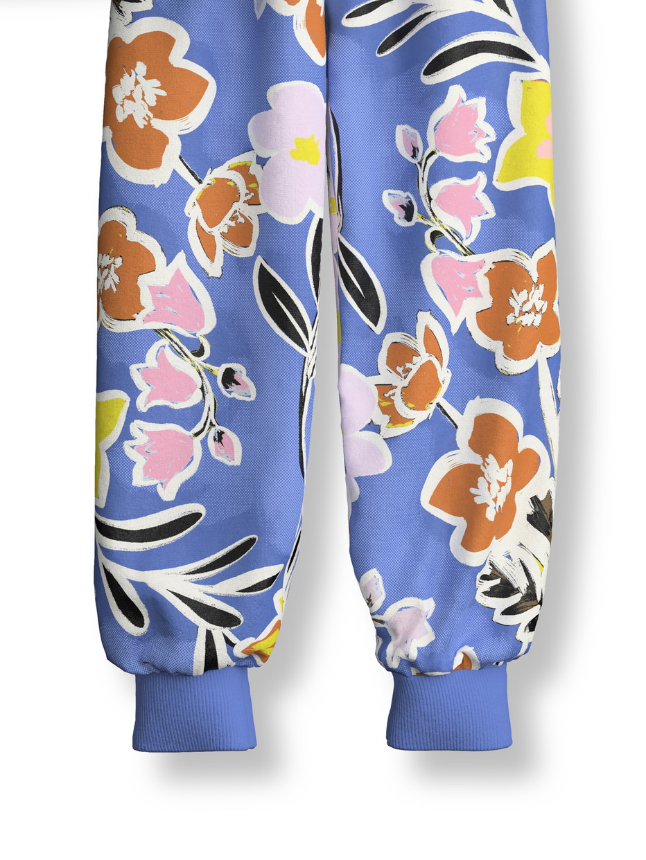 Figli - Pigiama con polsini in 100% cotone di colore Viola, , della serie Toddlers Flowers di CALIDA, Vista frontale, Sfondo bianco