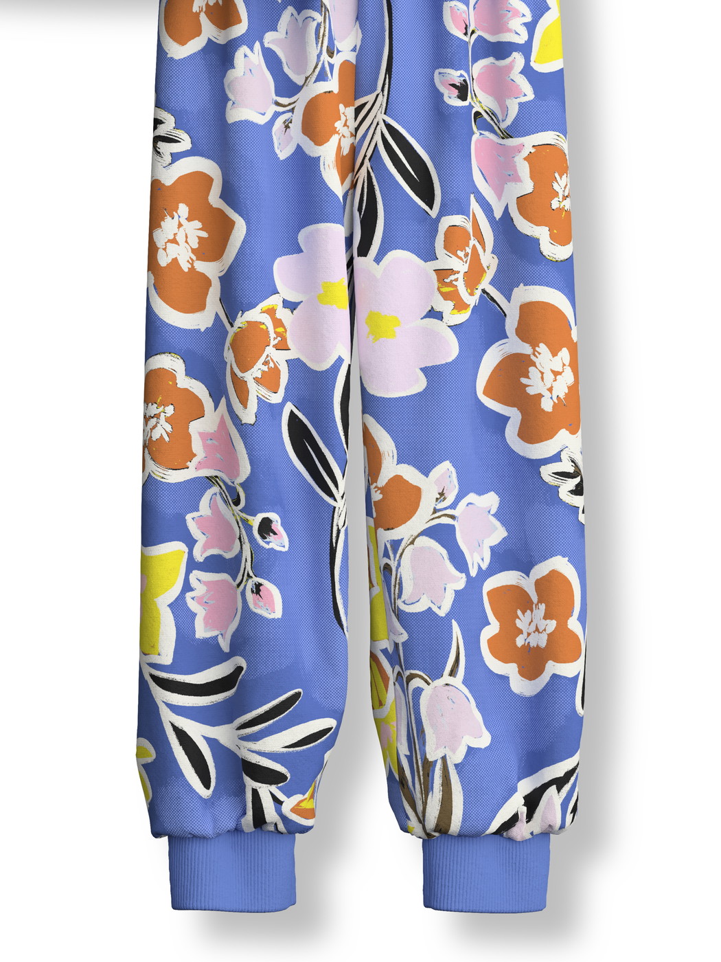 Kinder - Bündchen-Pyjama aus 100% Baumwolle in Violett,  aus Serie Toddlers Flowers von CALIDA, Vorderansicht, Weißer Hintergrund