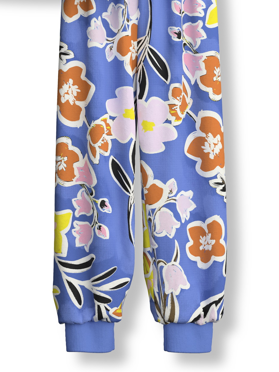 Figli - Pigiama con polsini in 100% cotone di colore Viola, , della serie Toddlers Flowers di CALIDA, Vista frontale, Sfondo bianco