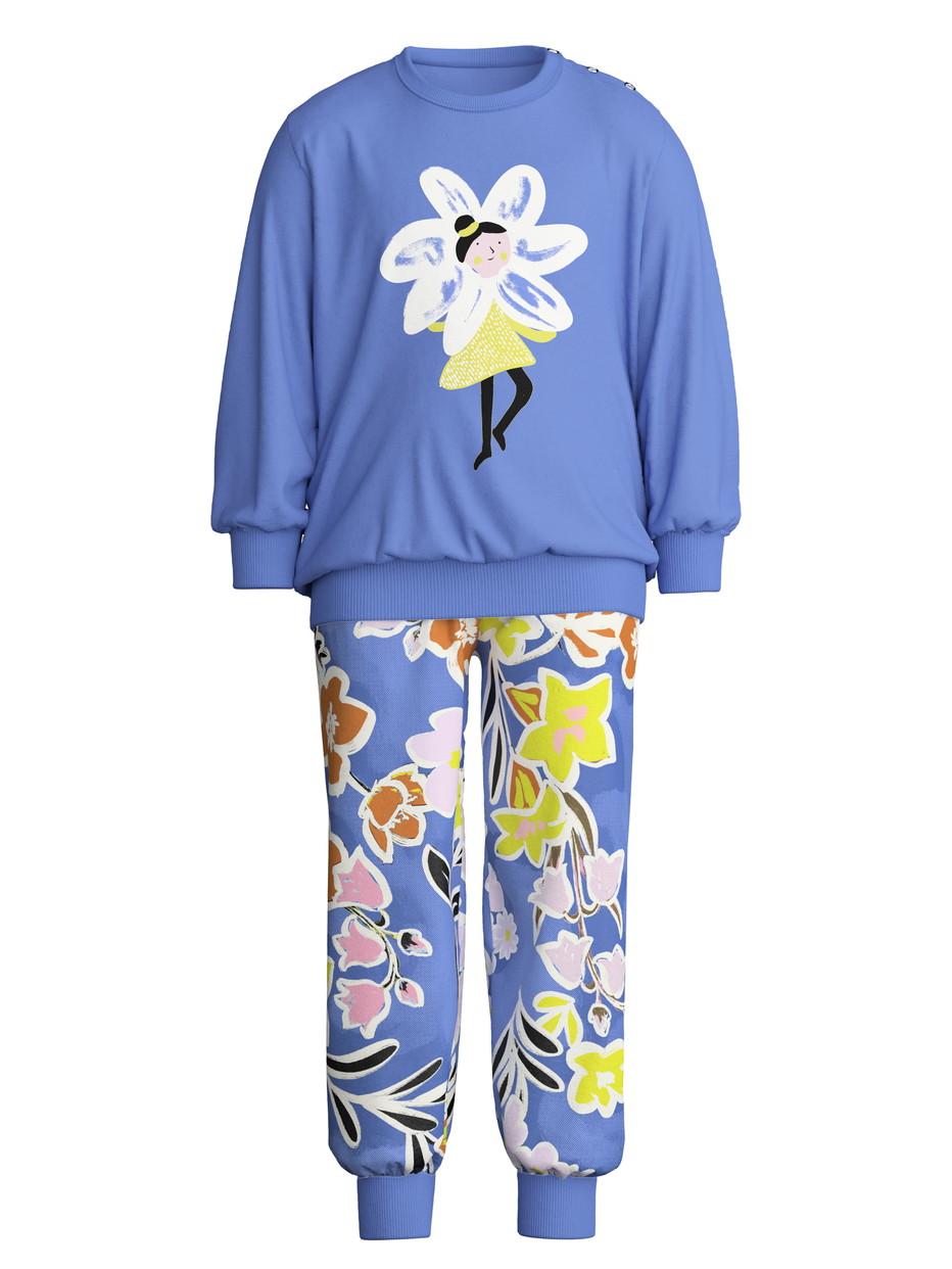 Figli - Pigiama con polsini in 100% cotone di colore Viola, , della serie Toddlers Flowers di CALIDA