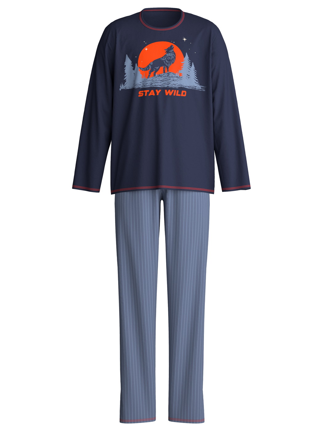 Kinder - Pyjama, lang aus 100% Baumwolle in Blau,  aus Serie Kids Outdoor von CALIDA