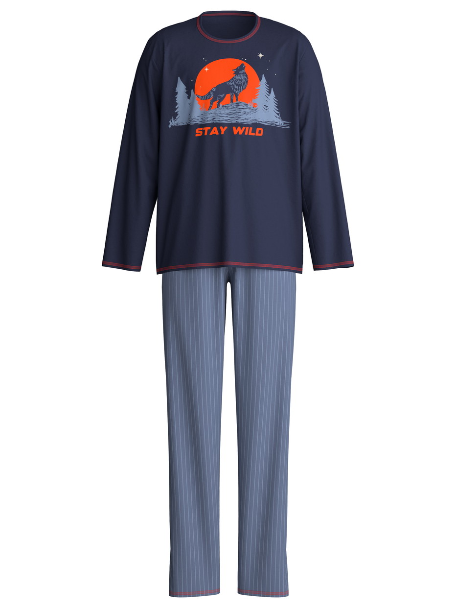 Figli - Pigiami, lunghi in 100% cotone di colore Blu, , della serie Kids Outdoor di CALIDA