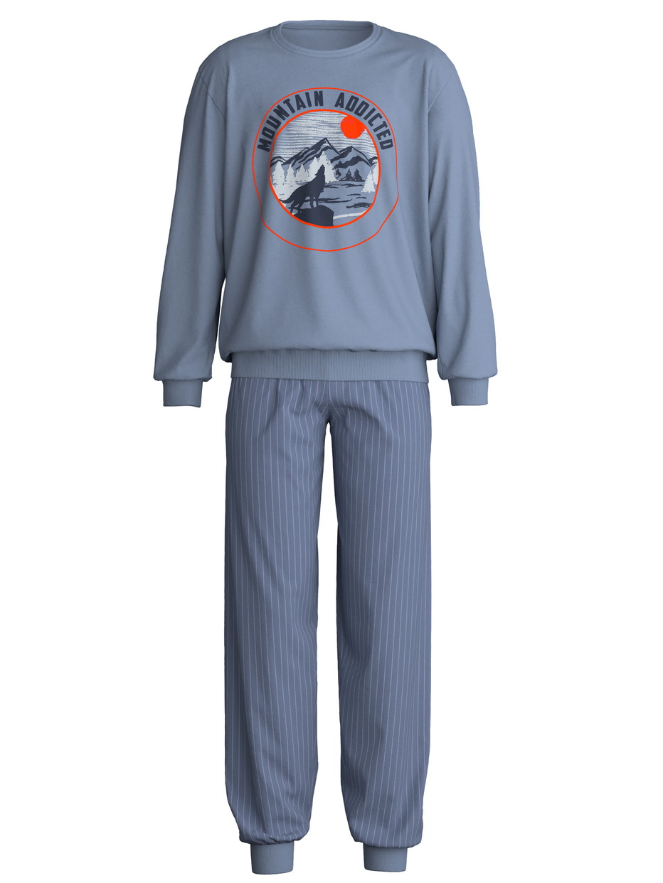 Figli - Pigiama con polsini in 100% cotone di colore Grigio, , della serie Kids Outdoor di CALIDA