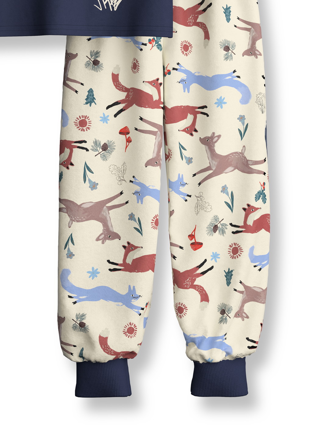 Kids - Pyjama with cuff made of 100% Cotton in Blue, Motif, from the Toddlers Outdoor series by CALIDA, Front view, White background