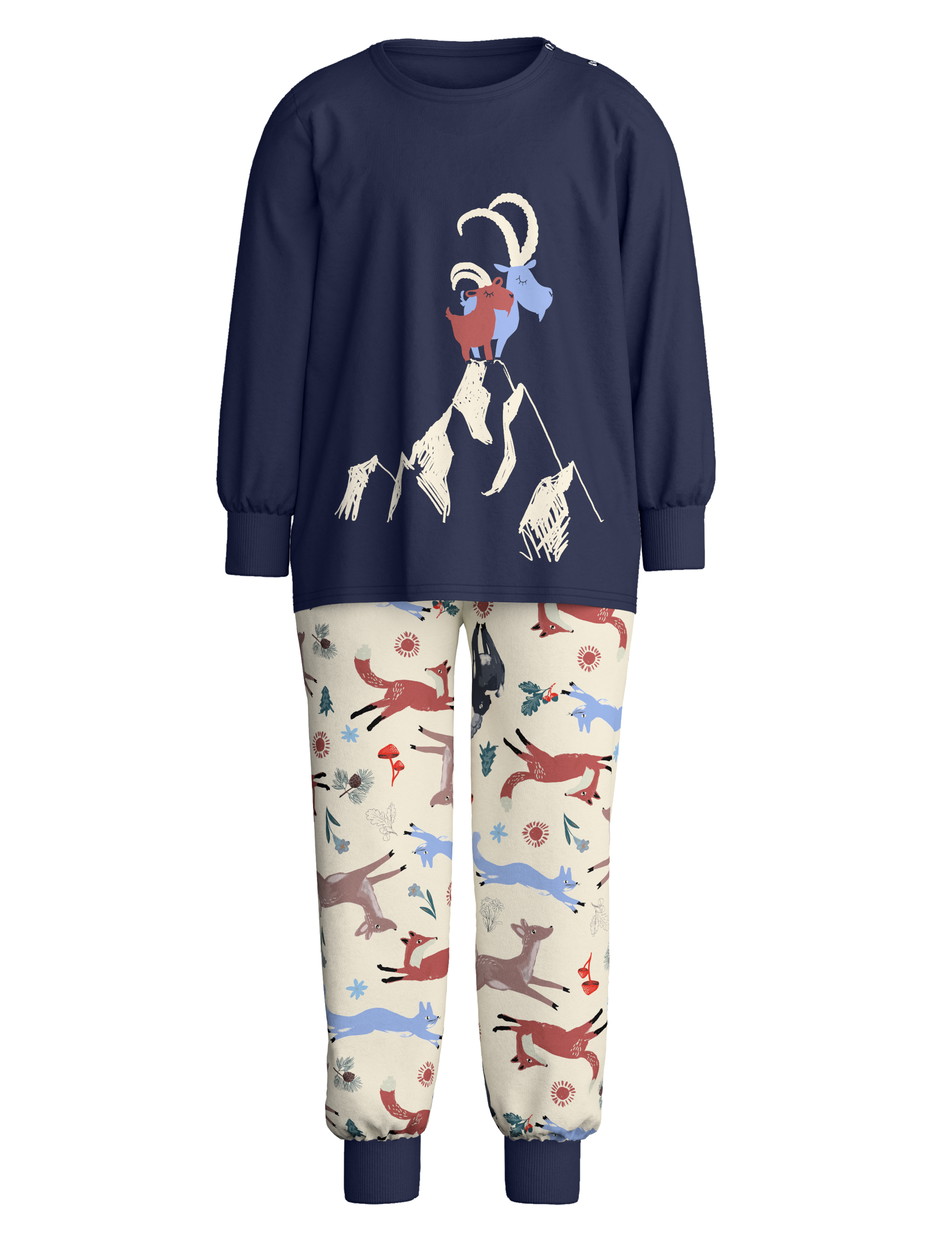 Figli - Pigiama con polsini in 100% cotone di colore Blu, Motivo, della serie Toddlers Outdoor di CALIDA