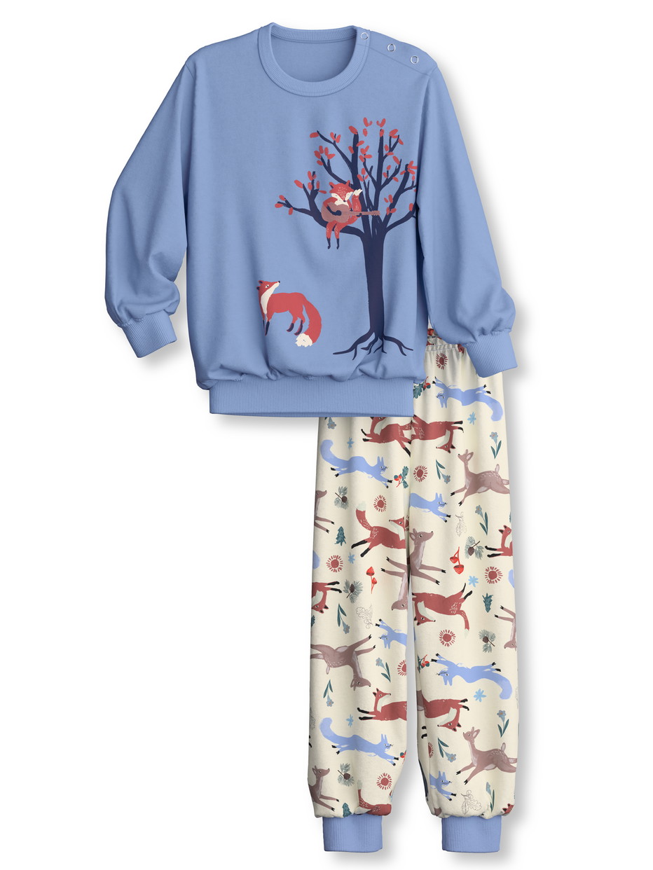 Figli - Pigiama con polsini in 100% cotone di colore Blu, , della serie Toddlers Outdoor di CALIDA, Vista frontale, Sfondo bianco