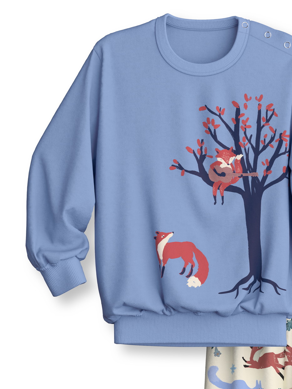 Figli - Pigiama con polsini in 100% cotone di colore Blu, , della serie Toddlers Outdoor di CALIDA, Vista frontale, Sfondo bianco
