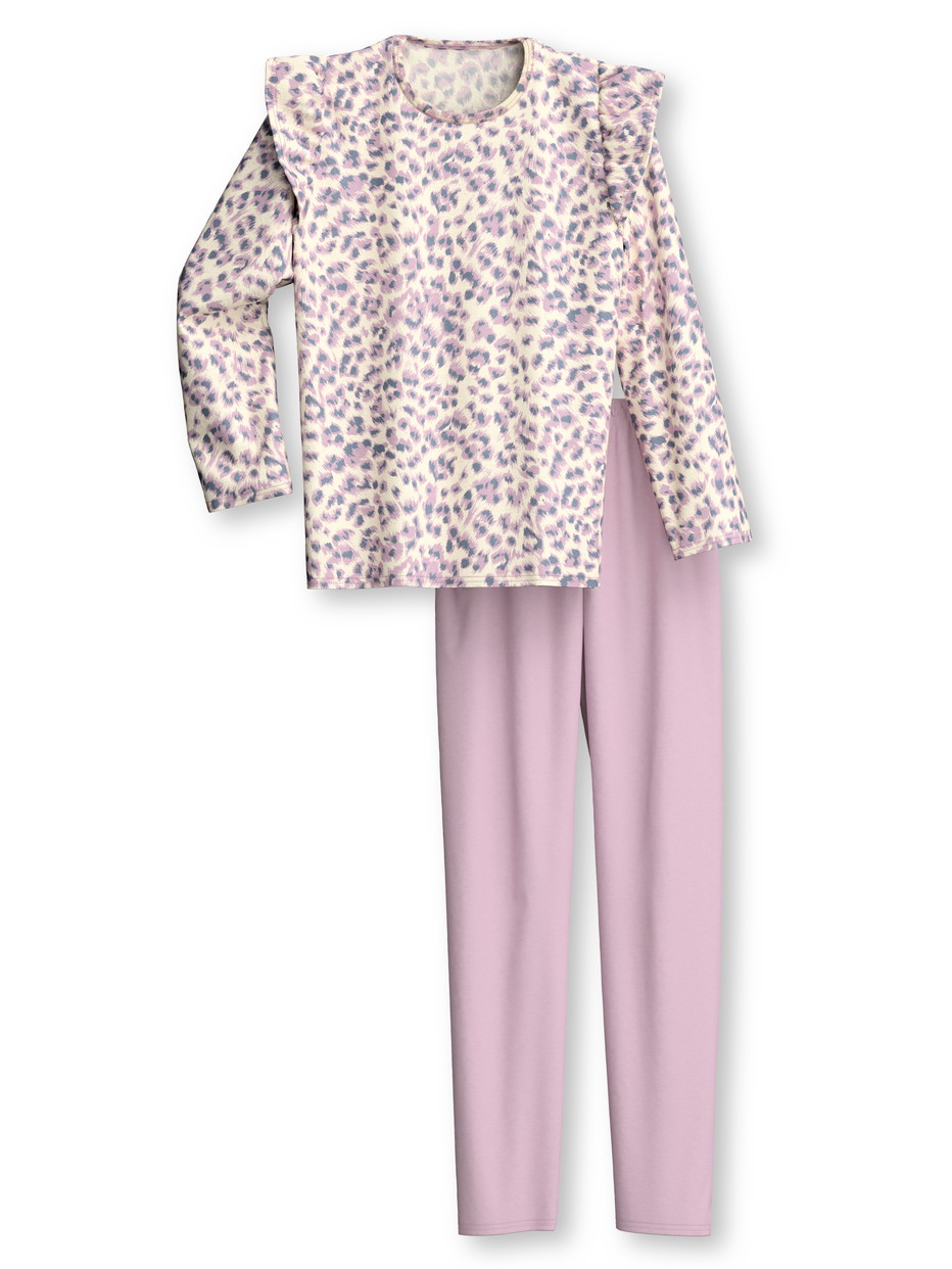Figli - Pigiami, lunghi in 100% cotone di colore Rosa chiaro, , della serie Kids Cat di CALIDA, Vista frontale, Sfondo bianco