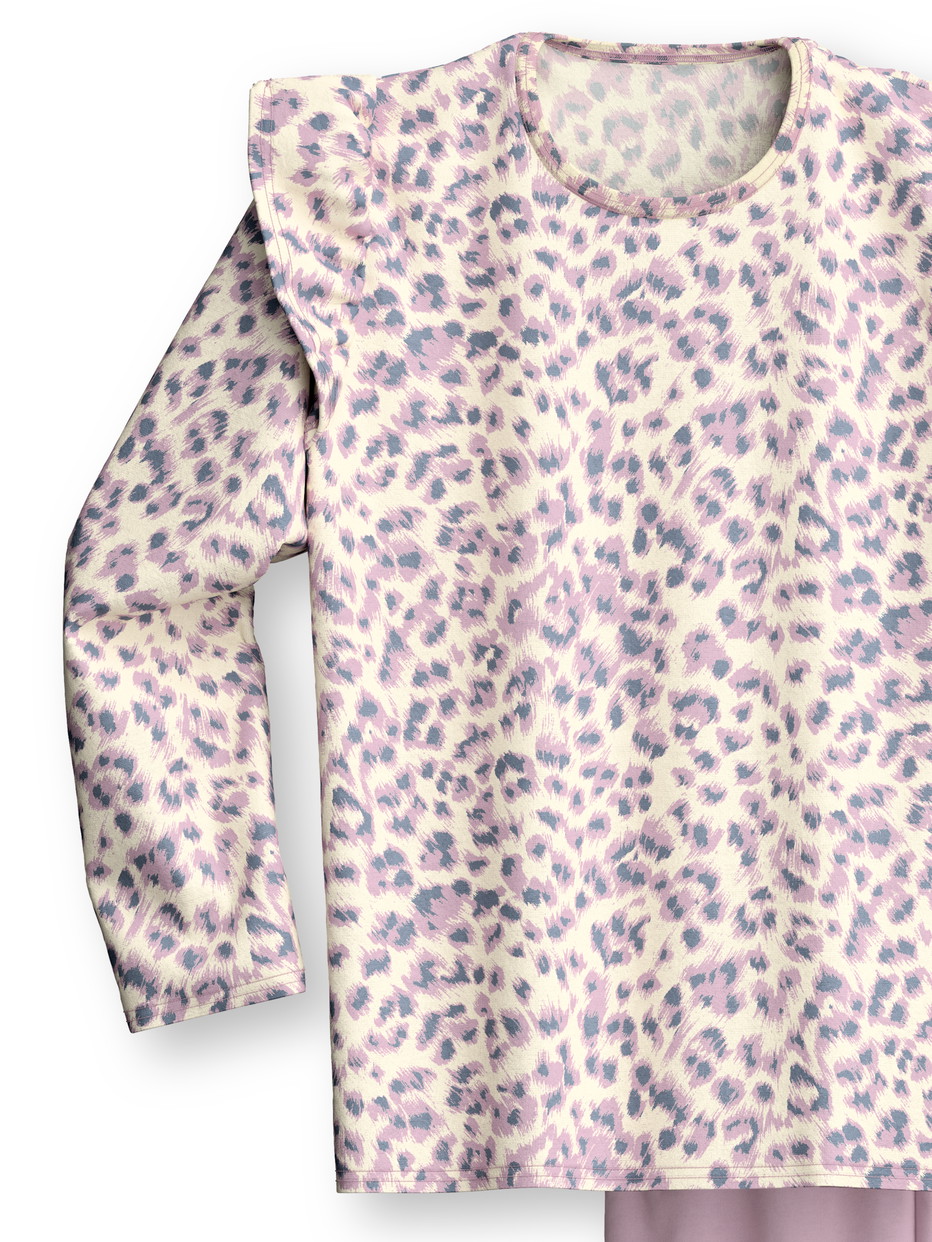 Figli - Pigiami, lunghi in 100% cotone di colore Rosa chiaro, , della serie Kids Cat di CALIDA, Vista frontale, Sfondo bianco