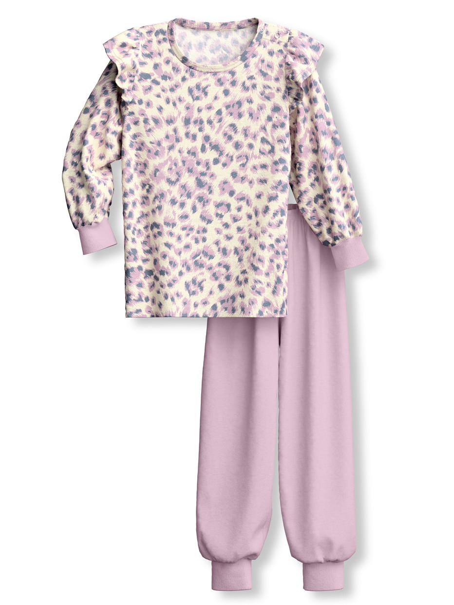 Figli - Pigiama con polsini in 100% cotone di colore Viola, , della serie Toddlers Cat di CALIDA, Vista frontale, Sfondo bianco