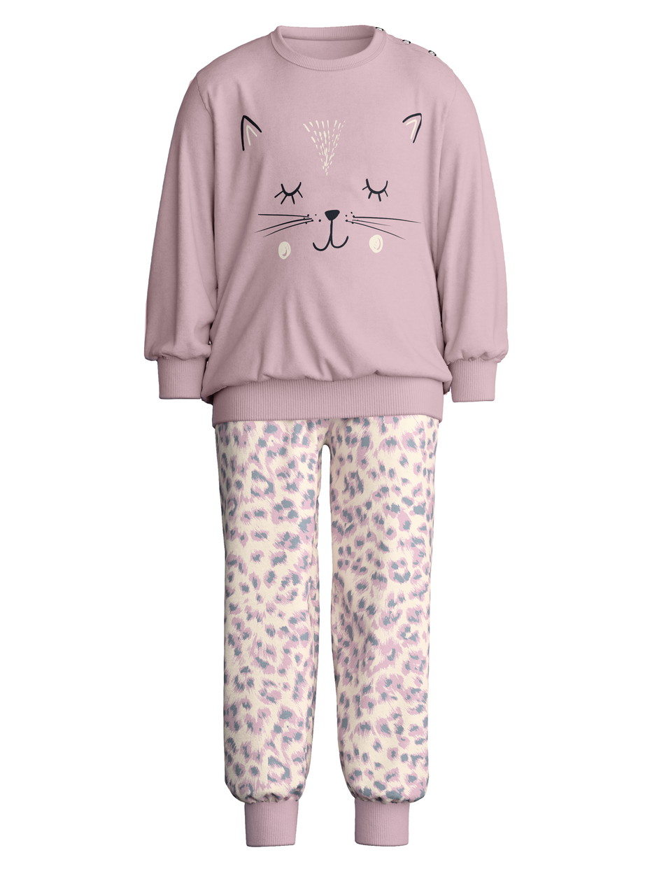 Figli - Pigiama con polsini in 100% cotone di colore Viola, , della serie Toddlers Cat di CALIDA