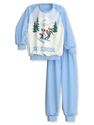 Kids - Pyjama with cuff made of 100% Cotton in Blue, Motif, from the Toddlers Ski Resort series by CALIDA, Front view, White background