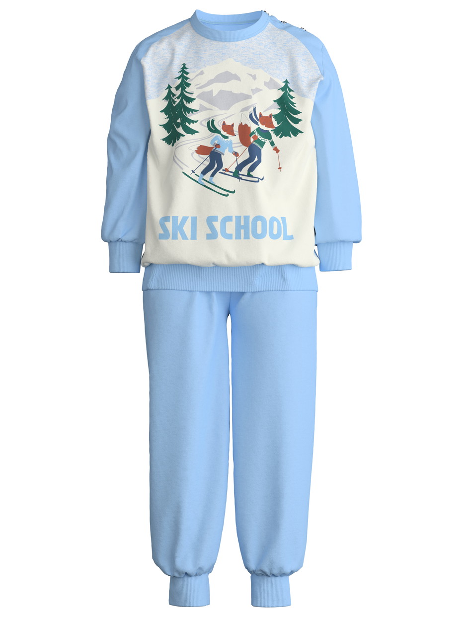 Kids - Pyjama with cuff made of 100% Cotton in Blue, Motif, from the Toddlers Ski Resort series by CALIDA