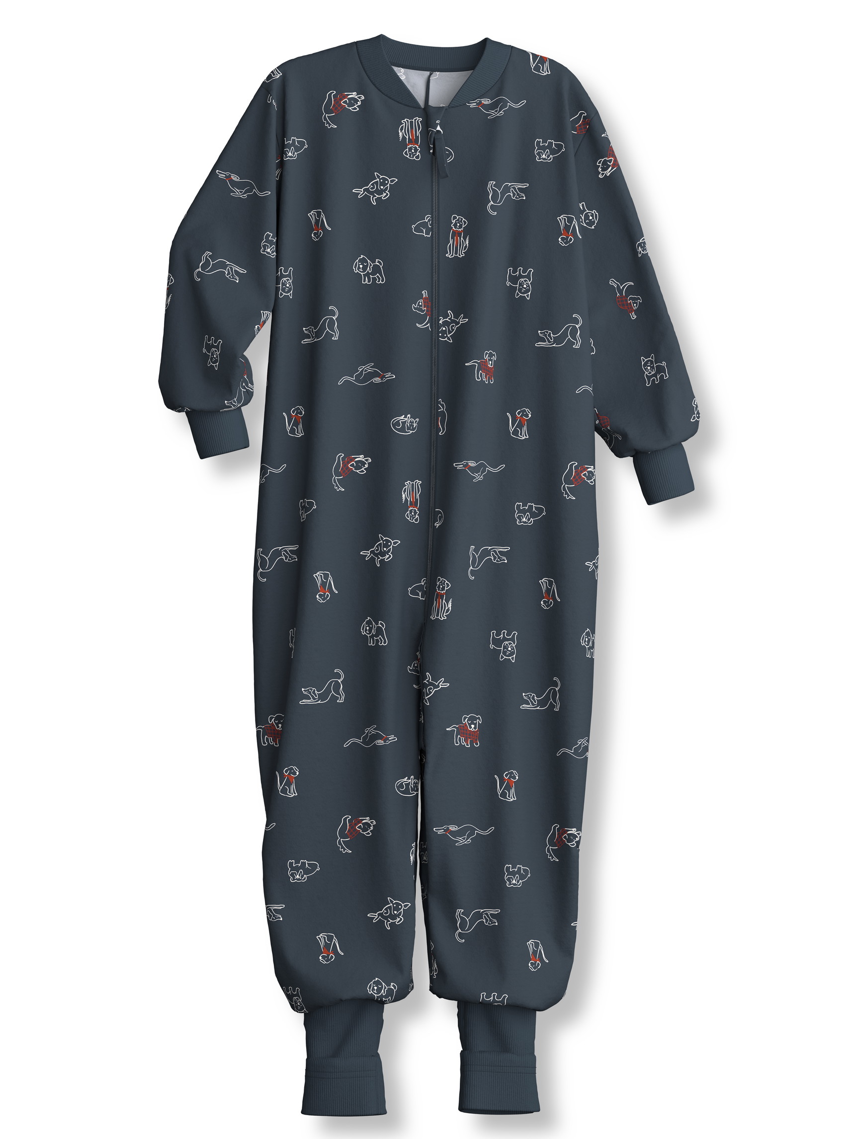 Kinder - Jumpsuit aus 100% Baumwolle in Grau,  aus Serie Family & Friends von CALIDA, Vorderansicht, Weißer Hintergrund