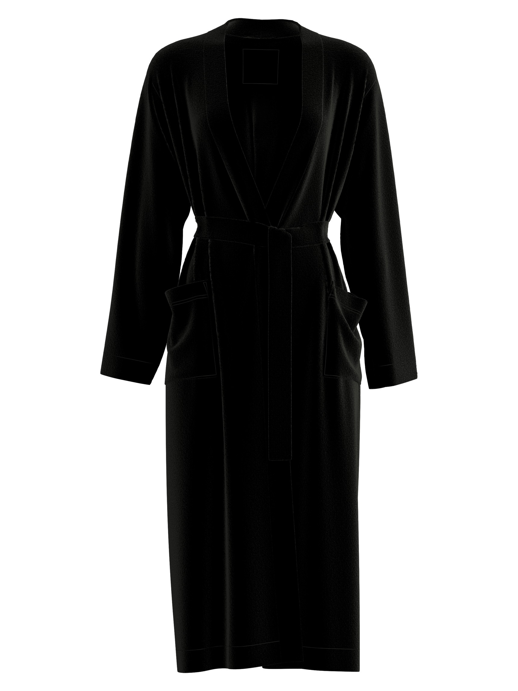 Femme - Kimono en velours – Longueur 125 cm en Coton de couleur Noir, Unicolore, de la série Favourites Seduction de CALIDA