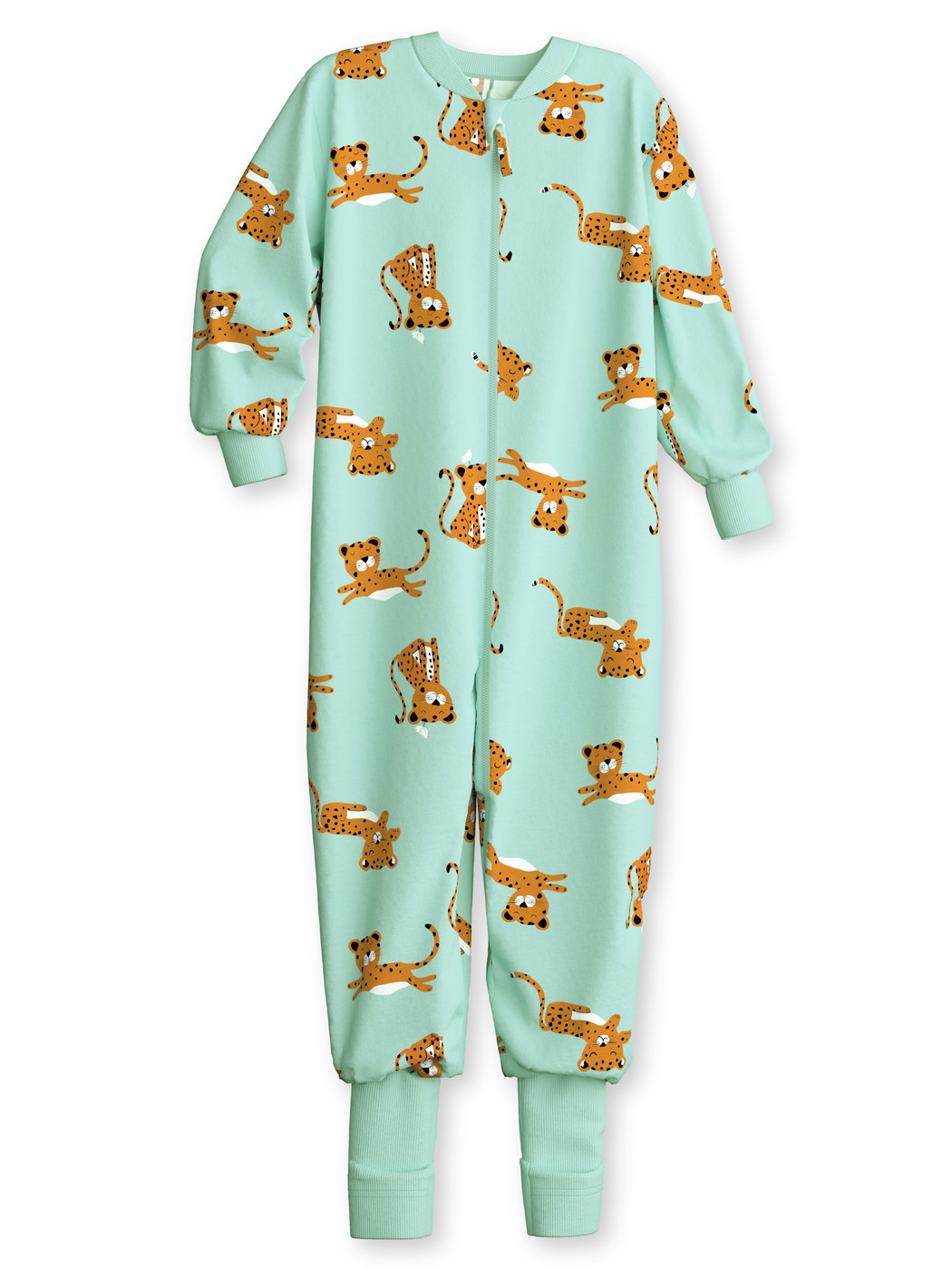 Kinder - Jumpsuit aus 100% Baumwolle in Grün, Gemustert aus Serie Toddlers Animals von CALIDA, Vorderansicht, Weißer Hintergrund