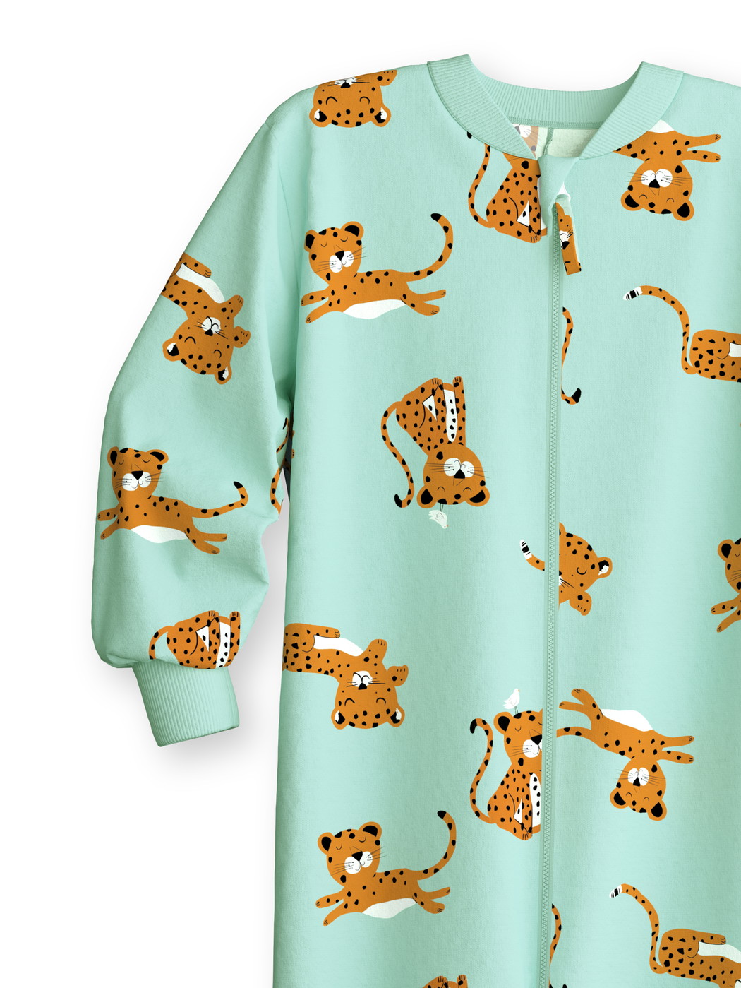 Kinder - Jumpsuit aus 100% Baumwolle in Grün, Gemustert aus Serie Toddlers Animals von CALIDA, Vorderansicht, Weißer Hintergrund