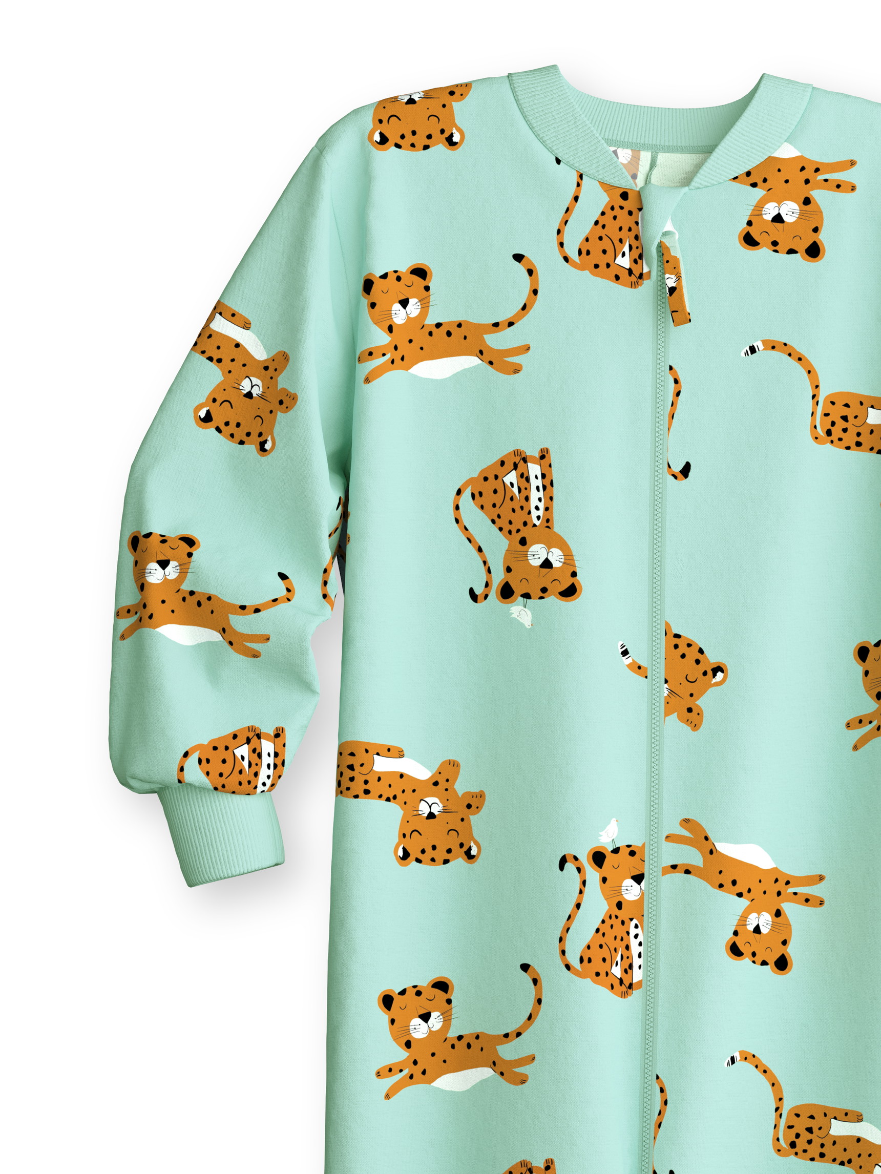 Kinder - Jumpsuit aus 100% Baumwolle in Grün, Gemustert aus Serie Toddlers Animals von CALIDA, Vorderansicht, Weißer Hintergrund