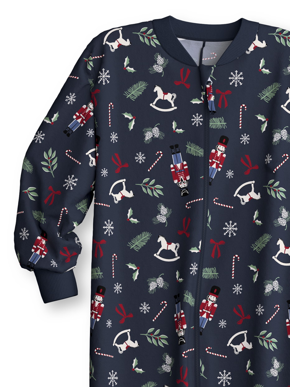 Kinder - Jumpsuit aus 100% Baumwolle in Blau, Gemustert aus Serie Family & Friends von CALIDA, Vorderansicht, Weißer Hintergrund