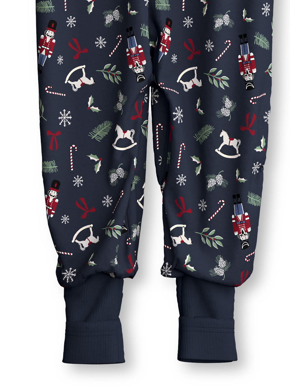 Kinder - Jumpsuit aus 100% Baumwolle in Blau, Gemustert aus Serie Family & Friends von CALIDA, Vorderansicht, Weißer Hintergrund