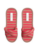 Damen - Slippers aus Baumwolle in Braun, Gestreift aus Serie Lounge Stripe von CALIDA