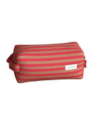 Women - Terry cloth cosmetic bag made of Cotton in Brown, Striped, from the Lounge Stripe series by CALIDA